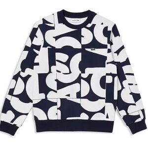 Lacoste Heritage Cotton Fleece Logo Print Classic Fit Crewneck Sweatshirt size L